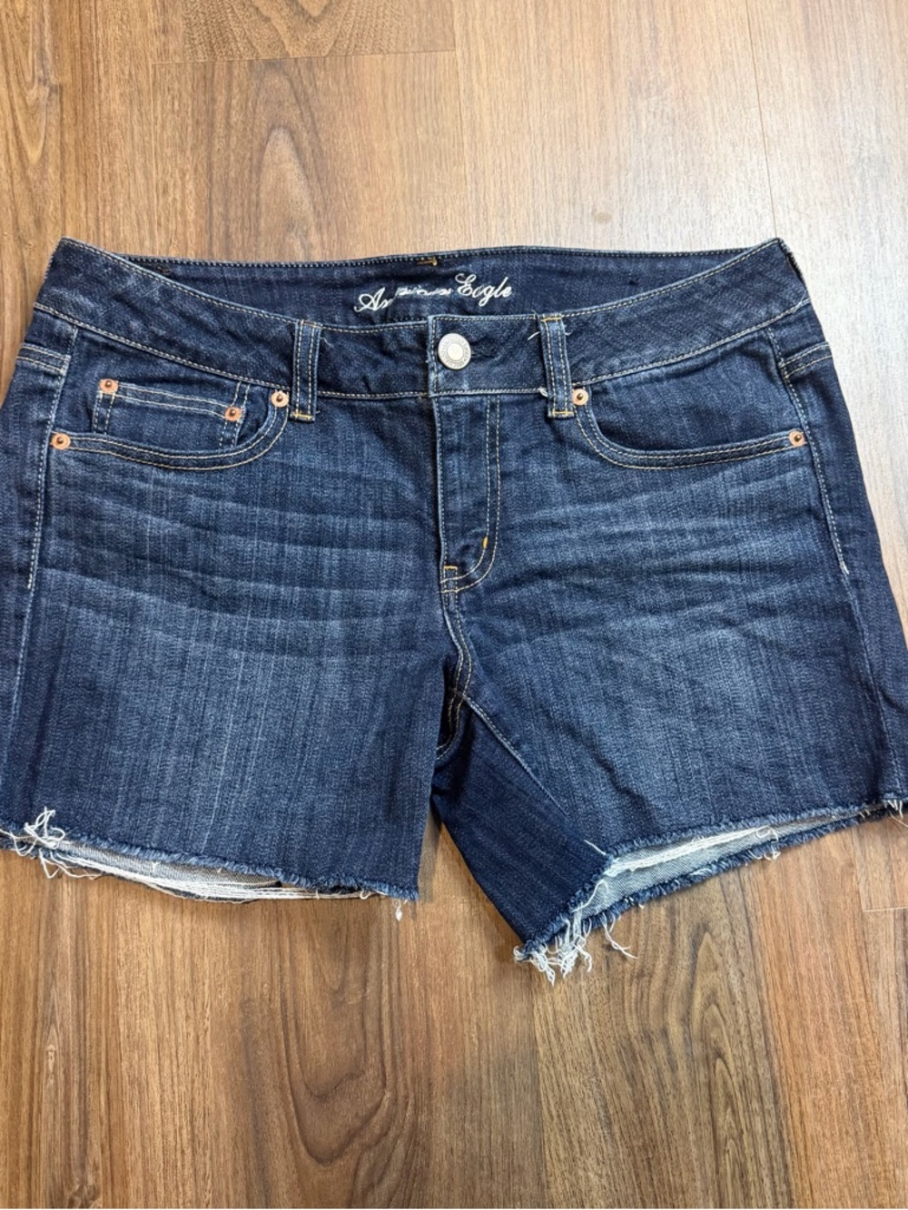 American Eagle Outfitters Dark Indigo Denim Cutoff Shorts Sz 12